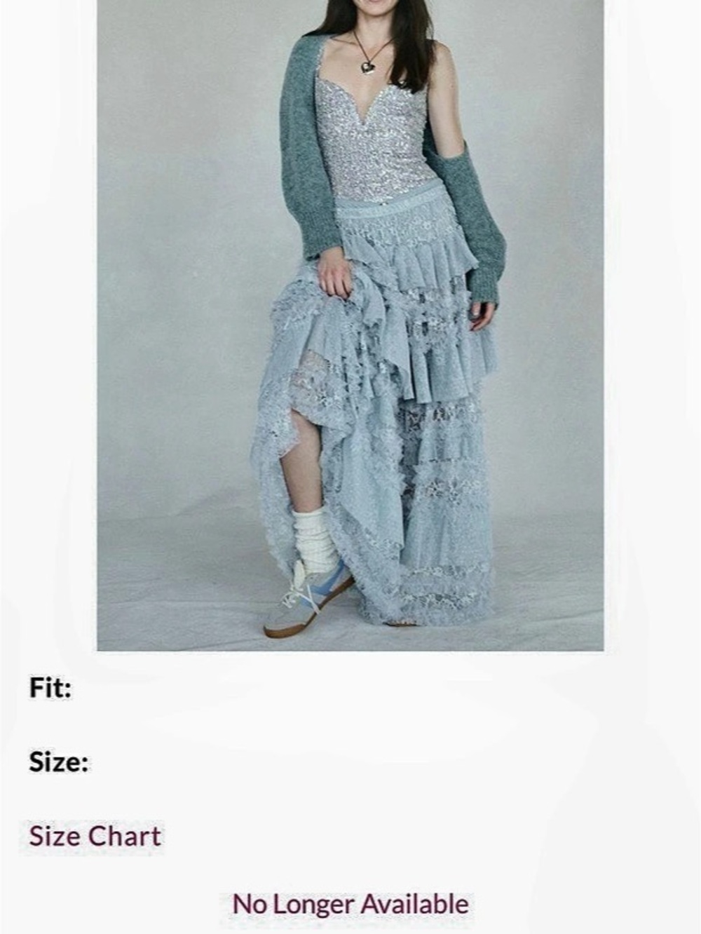 Free People Turn It Up Half Slip Maxi Skirt Blue
